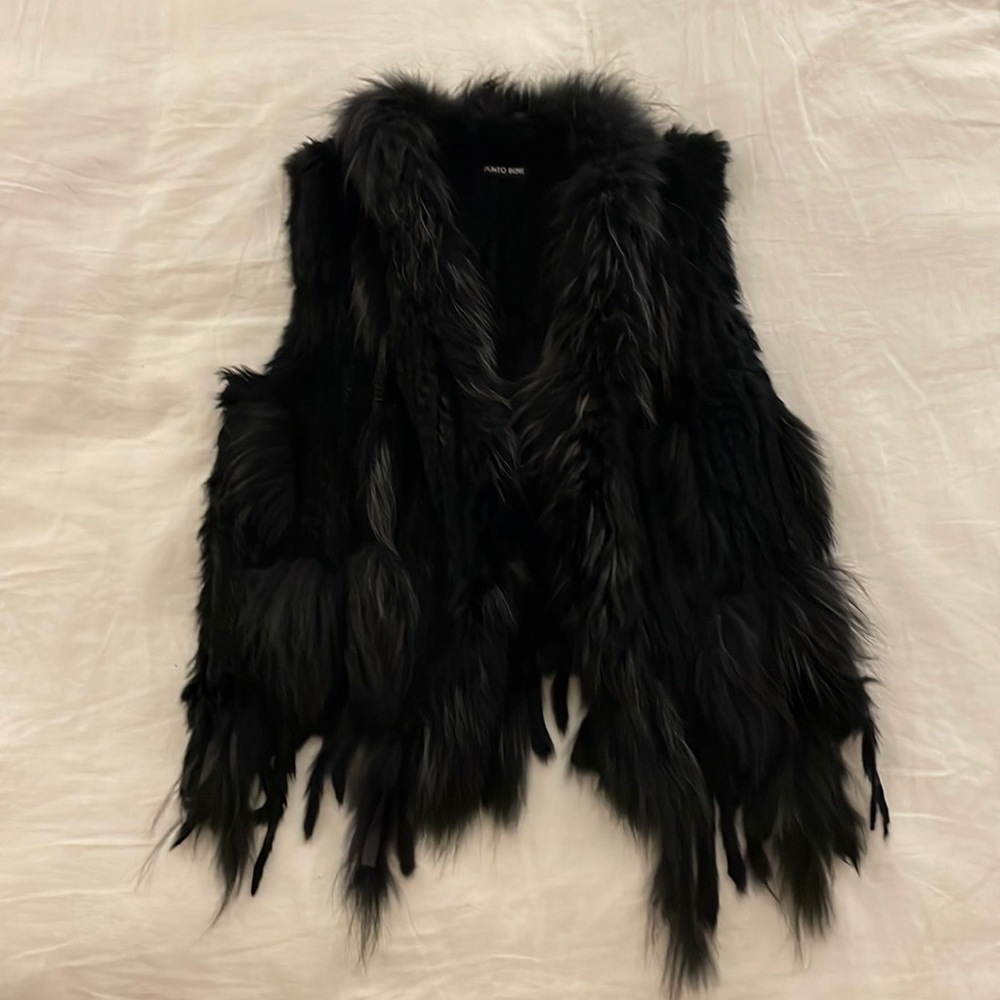 Black Rabbit Fur Vest